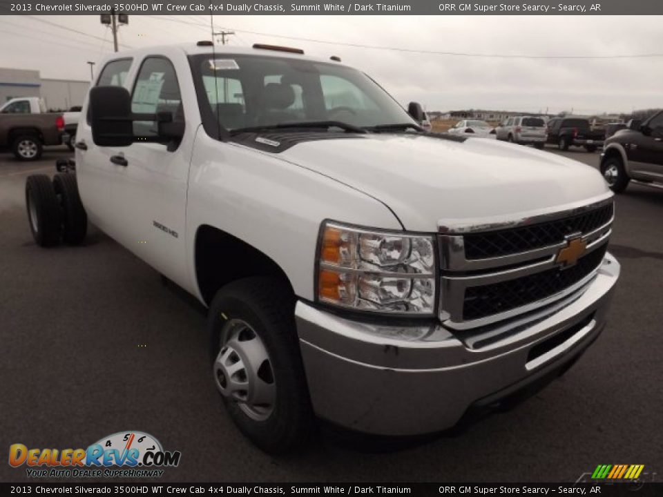 2013 Chevrolet Silverado 3500HD WT Crew Cab 4x4 Dually Chassis Summit White / Dark Titanium Photo #3