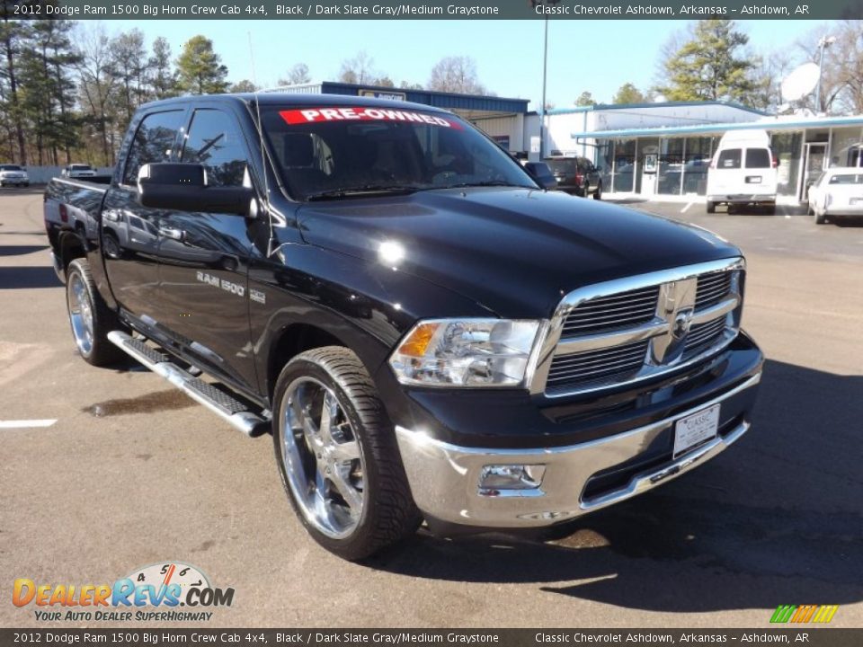 2012 Dodge Ram 1500 Big Horn Crew Cab 4x4 Black / Dark Slate Gray/Medium Graystone Photo #7