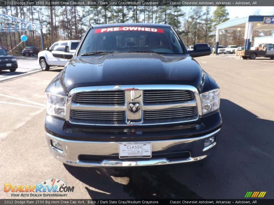 2012 Dodge Ram 1500 Big Horn Crew Cab 4x4 Black / Dark Slate Gray/Medium Graystone Photo #8