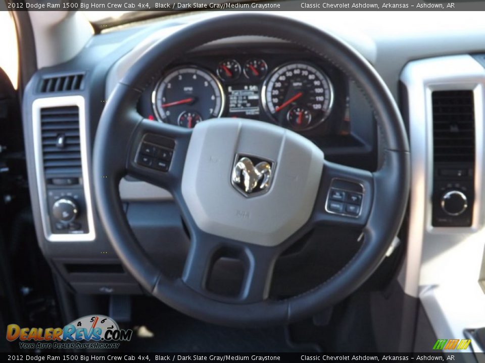 2012 Dodge Ram 1500 Big Horn Crew Cab 4x4 Black / Dark Slate Gray/Medium Graystone Photo #22
