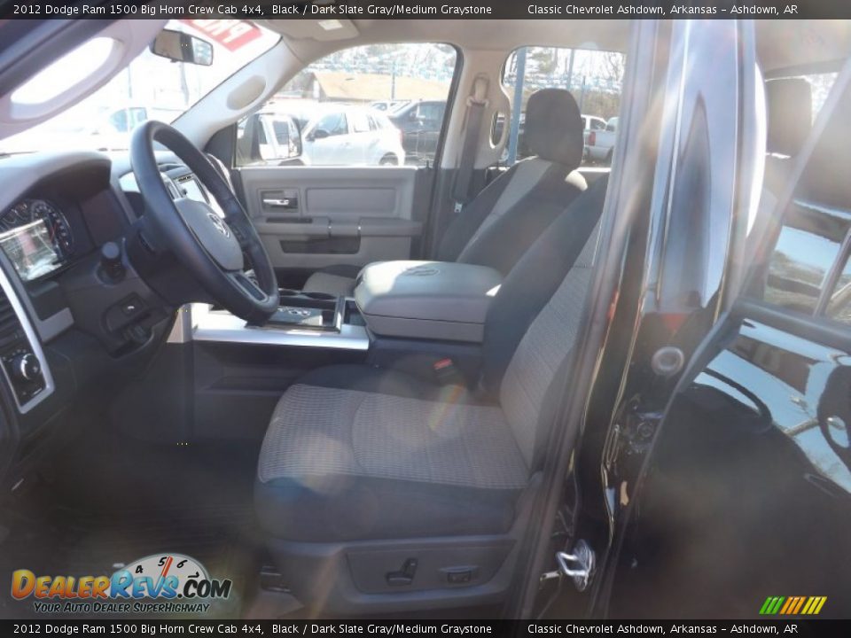 2012 Dodge Ram 1500 Big Horn Crew Cab 4x4 Black / Dark Slate Gray/Medium Graystone Photo #34