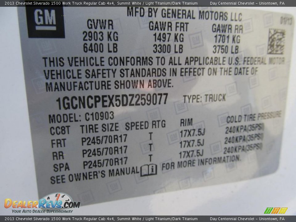 2013 Chevrolet Silverado 1500 Work Truck Regular Cab 4x4 Summit White / Light Titanium/Dark Titanium Photo #19