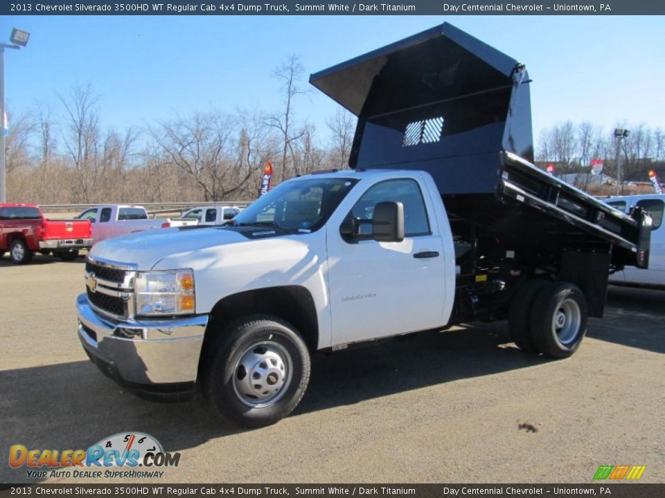 2013 Chevrolet Silverado 3500HD WT Regular Cab 4x4 Dump Truck Summit White / Dark Titanium Photo #1