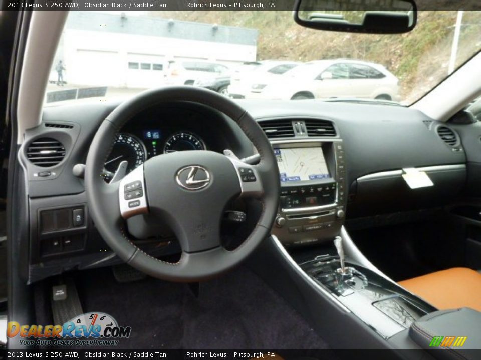 2013 Lexus IS 250 AWD Obsidian Black / Saddle Tan Photo #12