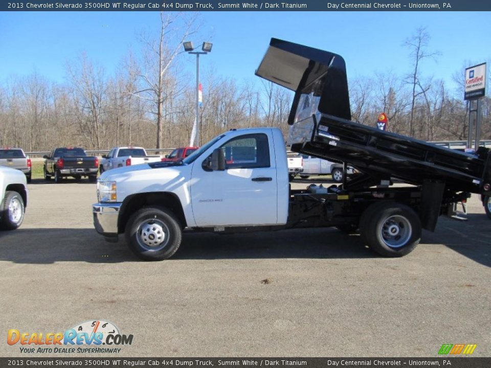 2013 Chevrolet Silverado 3500HD WT Regular Cab 4x4 Dump Truck Summit White / Dark Titanium Photo #2