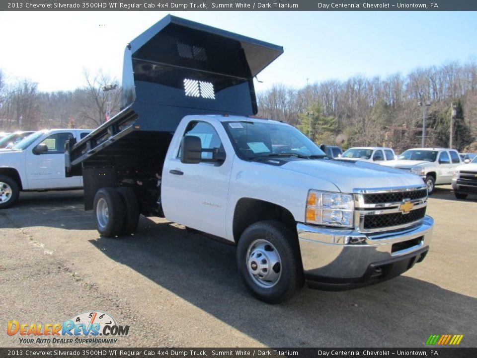 2013 Chevrolet Silverado 3500HD WT Regular Cab 4x4 Dump Truck Summit White / Dark Titanium Photo #10