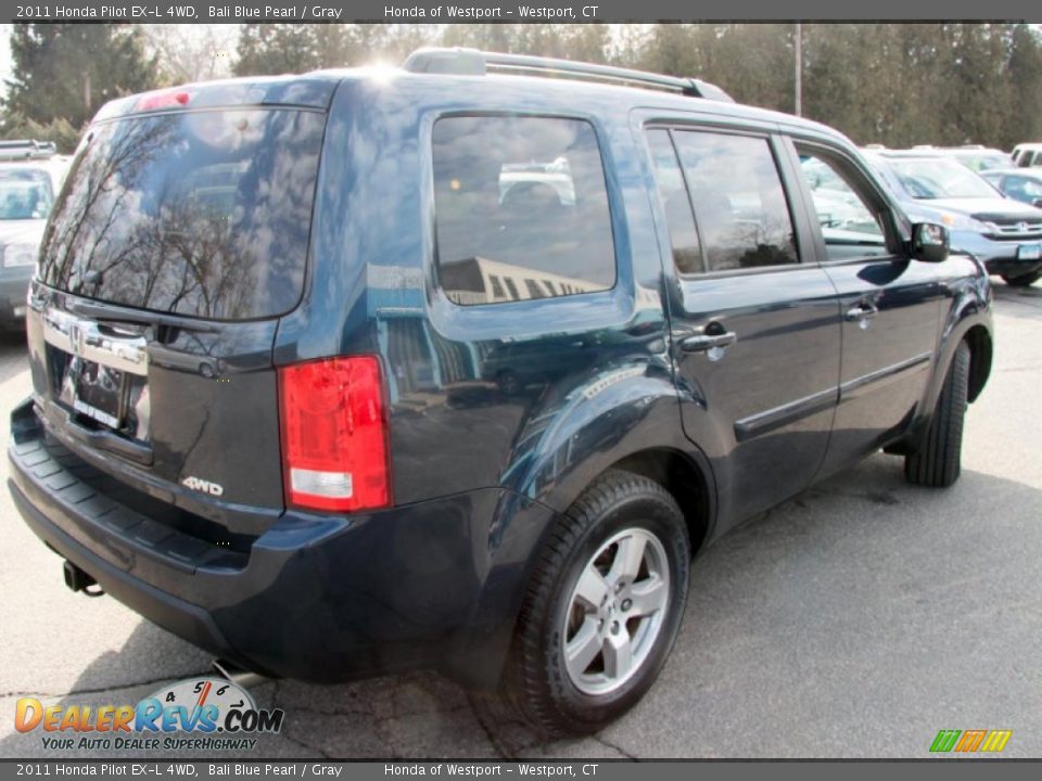 2011 Honda Pilot EX-L 4WD Bali Blue Pearl / Gray Photo #6