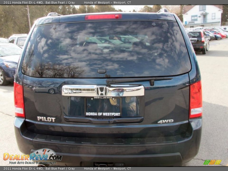 2011 Honda Pilot EX-L 4WD Bali Blue Pearl / Gray Photo #7