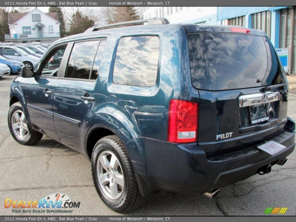 2011 Honda Pilot EX-L 4WD Bali Blue Pearl / Gray Photo #10
