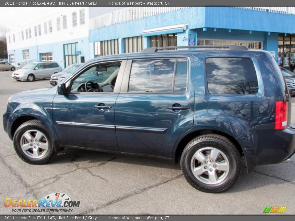 2011 Honda Pilot EX-L 4WD Bali Blue Pearl / Gray Photo #11