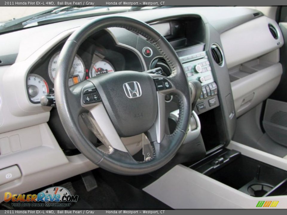 2011 Honda Pilot EX-L 4WD Bali Blue Pearl / Gray Photo #15