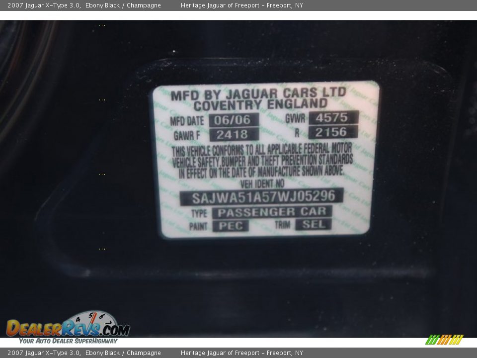 2007 Jaguar X-Type 3.0 Ebony Black / Champagne Photo #25