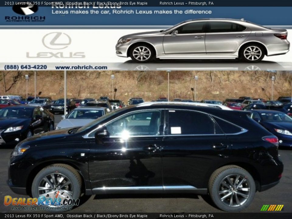 2013 Lexus RX 350 F Sport AWD Obsidian Black / Black/Ebony Birds Eye Maple Photo #1
