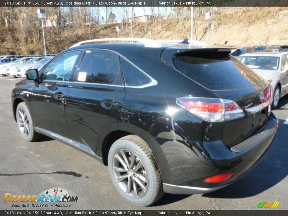 2013 Lexus RX 350 F Sport AWD Obsidian Black / Black/Ebony Birds Eye Maple Photo #2
