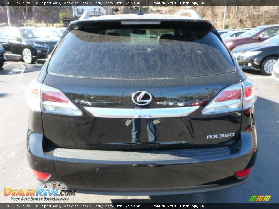 2013 Lexus RX 350 F Sport AWD Obsidian Black / Black/Ebony Birds Eye Maple Photo #3