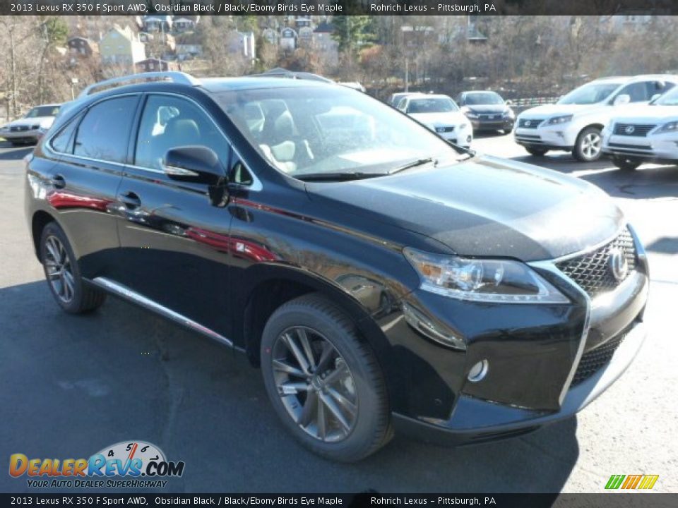 2013 Lexus RX 350 F Sport AWD Obsidian Black / Black/Ebony Birds Eye Maple Photo #6