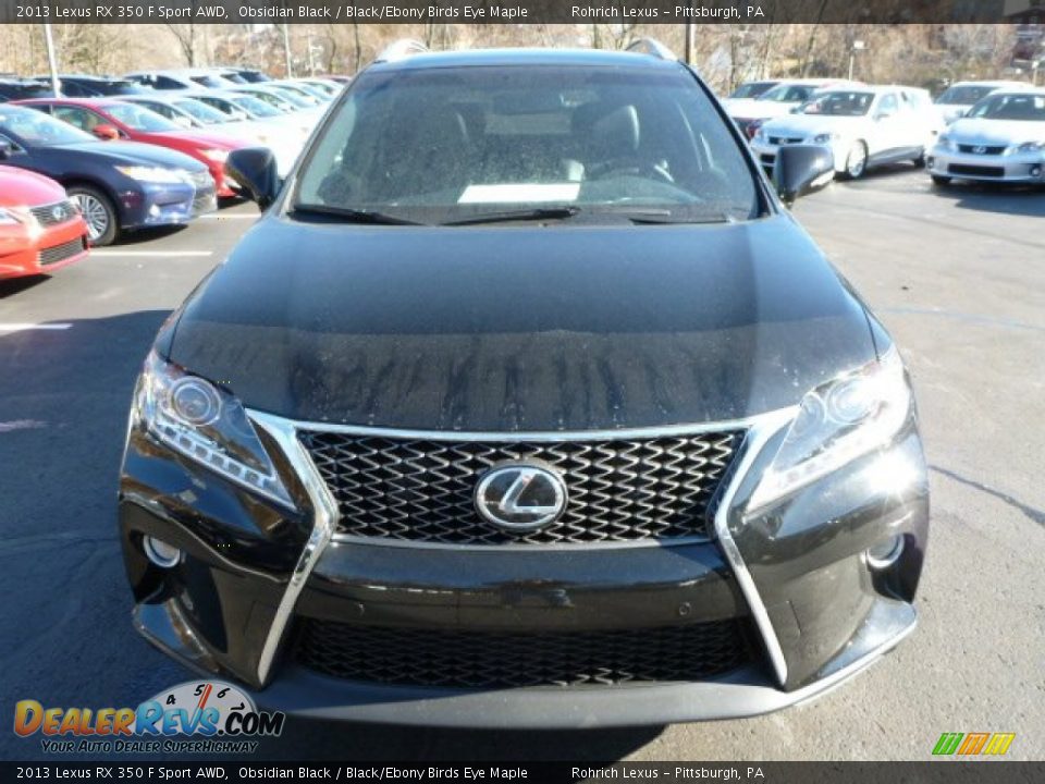 2013 Lexus RX 350 F Sport AWD Obsidian Black / Black/Ebony Birds Eye Maple Photo #7