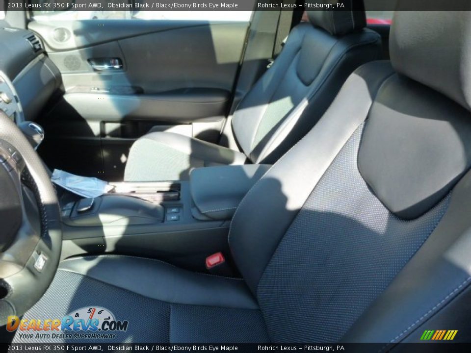 2013 Lexus RX 350 F Sport AWD Obsidian Black / Black/Ebony Birds Eye Maple Photo #10