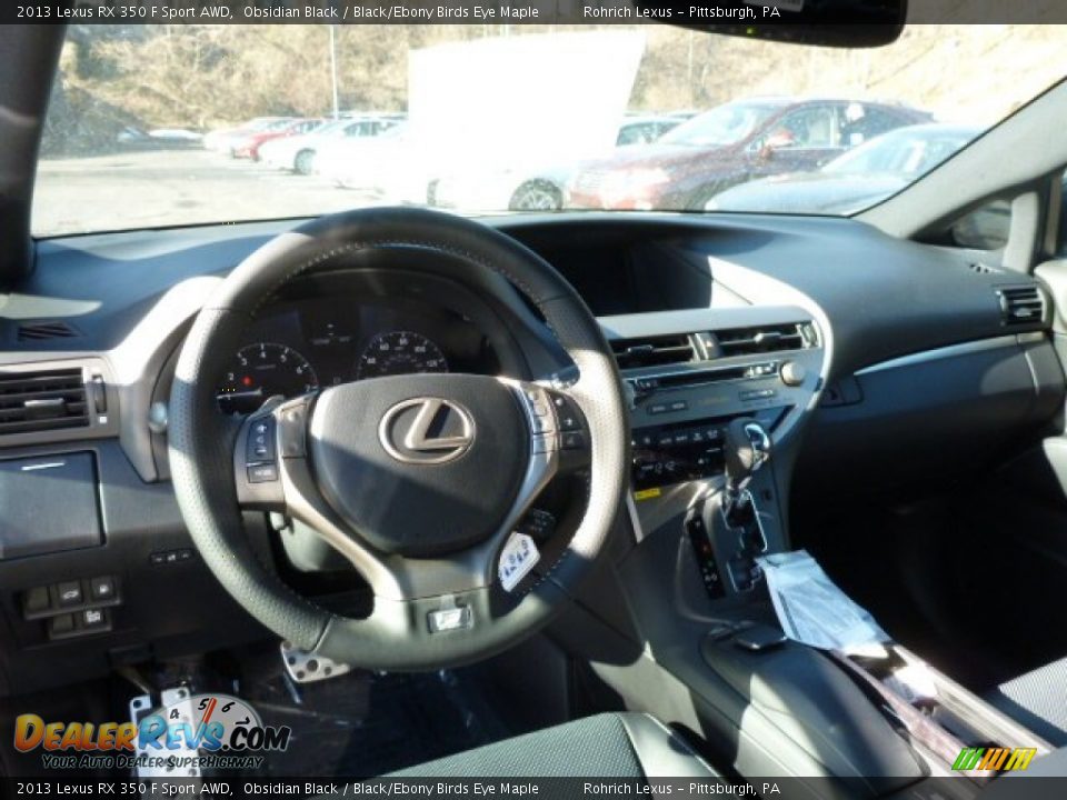 2013 Lexus RX 350 F Sport AWD Obsidian Black / Black/Ebony Birds Eye Maple Photo #12