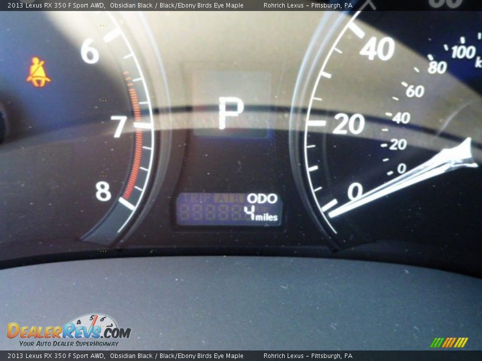 2013 Lexus RX 350 F Sport AWD Obsidian Black / Black/Ebony Birds Eye Maple Photo #19