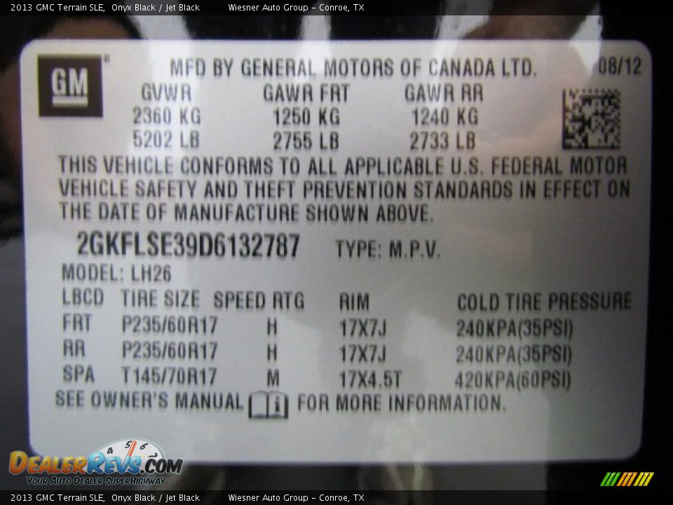 2013 GMC Terrain SLE Onyx Black / Jet Black Photo #5