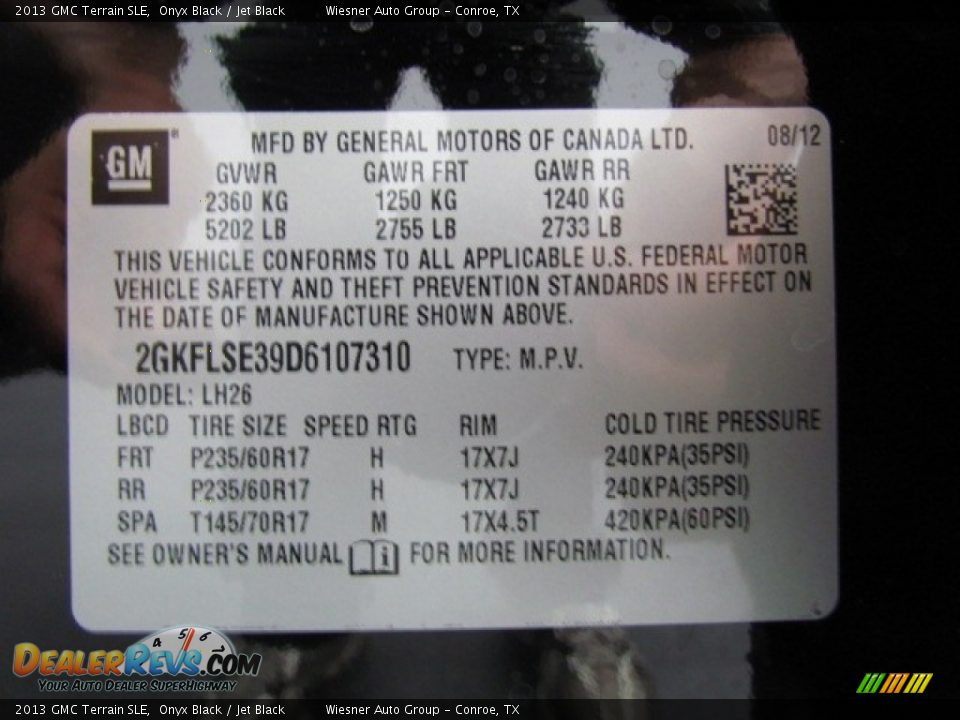 2013 GMC Terrain SLE Onyx Black / Jet Black Photo #5