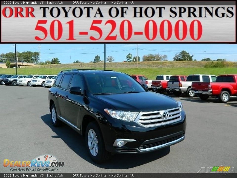 2012 Toyota Highlander V6 Black / Ash Photo #1