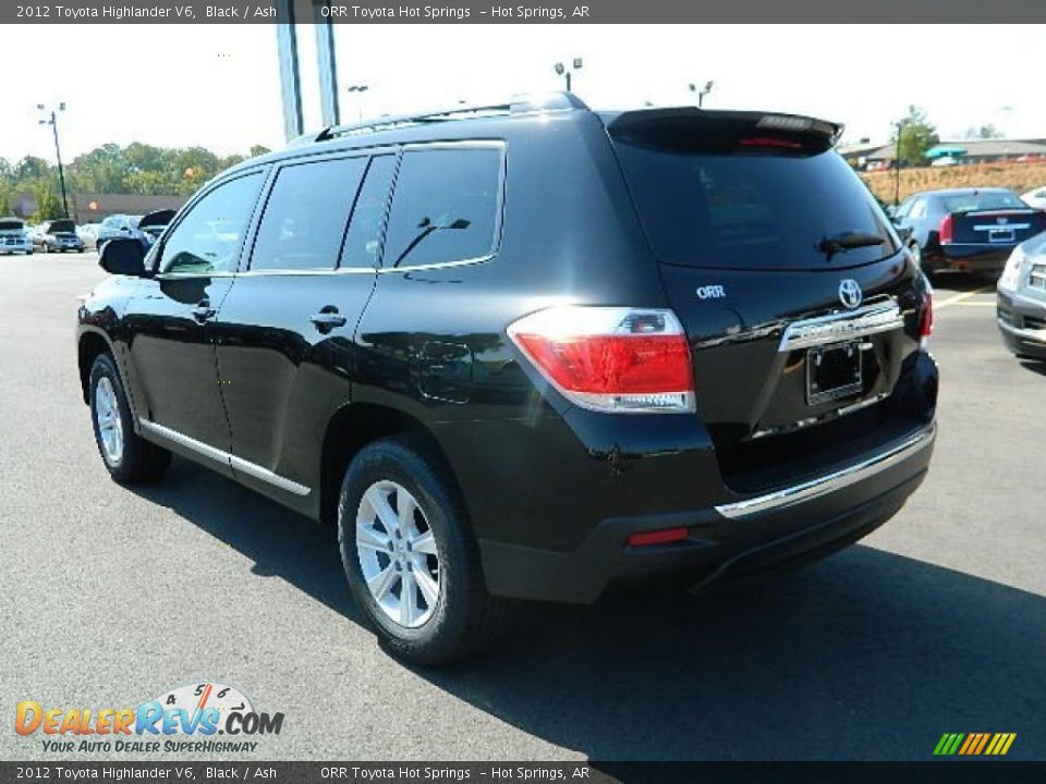 2012 Toyota Highlander V6 Black / Ash Photo #5