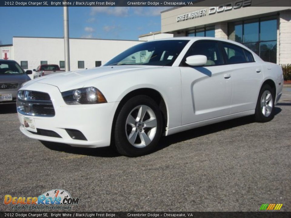 2012 Dodge Charger SE Bright White / Black/Light Frost Beige Photo #2
