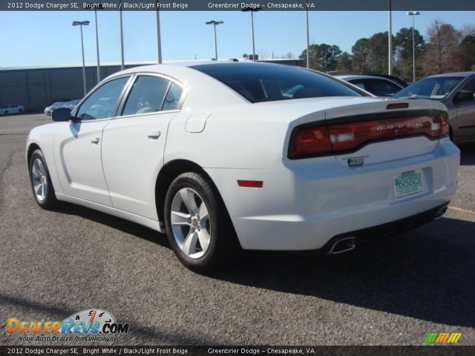 2012 Dodge Charger SE Bright White / Black/Light Frost Beige Photo #4