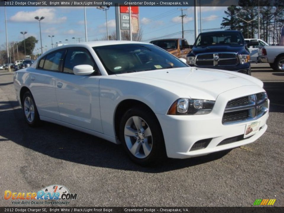 2012 Dodge Charger SE Bright White / Black/Light Frost Beige Photo #6