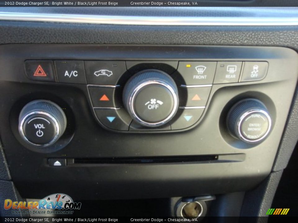 2012 Dodge Charger SE Bright White / Black/Light Frost Beige Photo #13