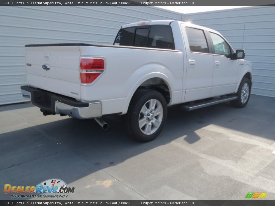 2013 Ford F150 Lariat SuperCrew White Platinum Metallic Tri-Coat / Black Photo #3