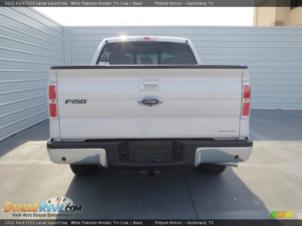 2013 Ford F150 Lariat SuperCrew White Platinum Metallic Tri-Coat / Black Photo #4