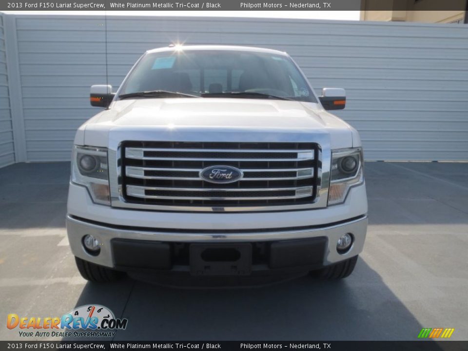 2013 Ford F150 Lariat SuperCrew White Platinum Metallic Tri-Coat / Black Photo #7