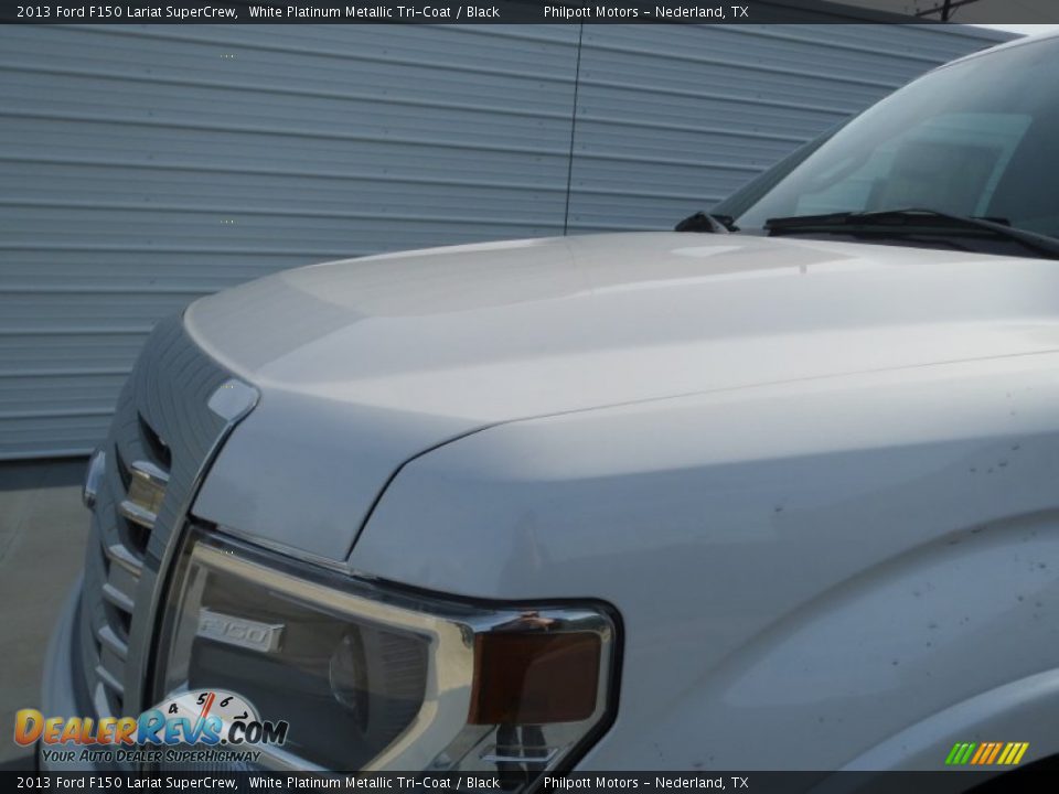 2013 Ford F150 Lariat SuperCrew White Platinum Metallic Tri-Coat / Black Photo #9