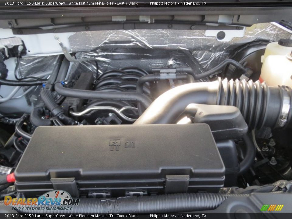2013 Ford F150 Lariat SuperCrew White Platinum Metallic Tri-Coat / Black Photo #19