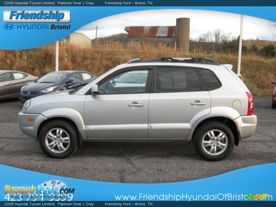 2008 Hyundai Tucson Limited Platinum Silver / Gray Photo #2