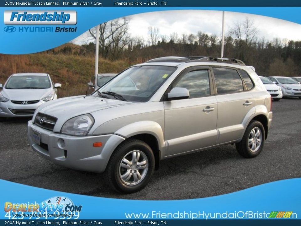 2008 Hyundai Tucson Limited Platinum Silver / Gray Photo #3