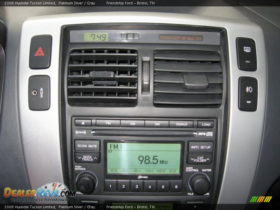 2008 Hyundai Tucson Limited Platinum Silver / Gray Photo #28