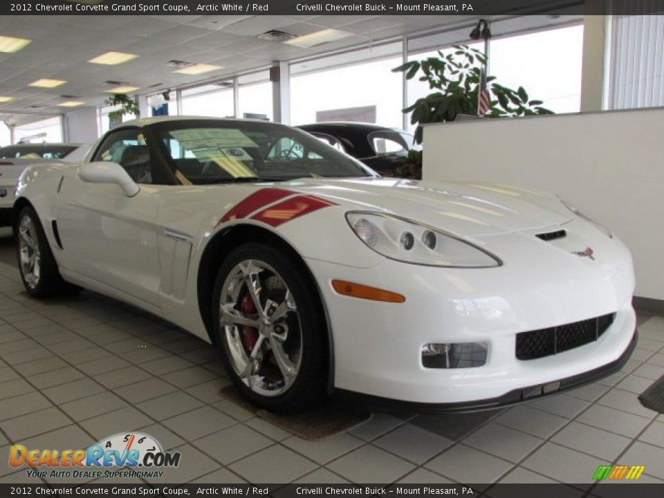 2012 Chevrolet Corvette Grand Sport Coupe Arctic White / Red Photo #1