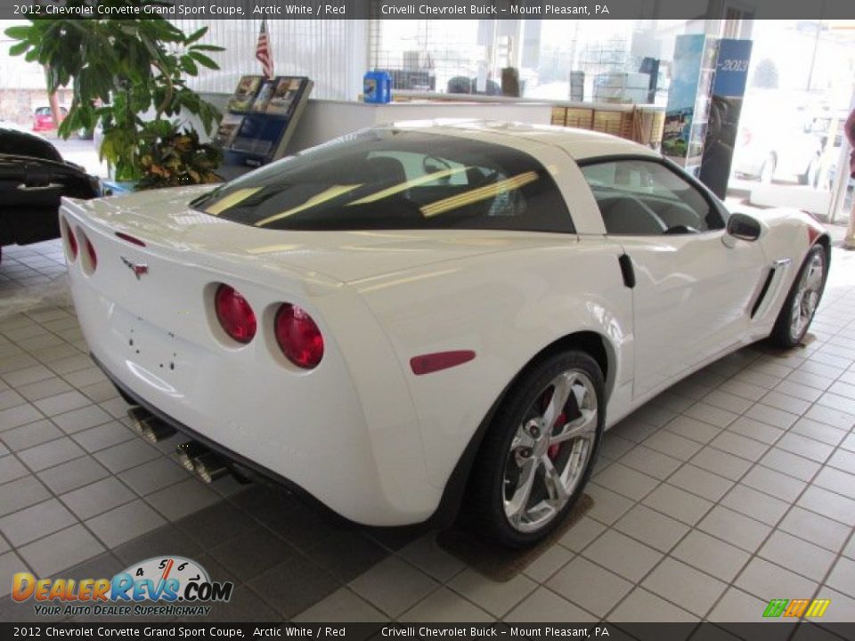 2012 Chevrolet Corvette Grand Sport Coupe Arctic White / Red Photo #6