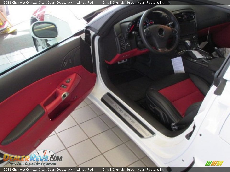 2012 Chevrolet Corvette Grand Sport Coupe Arctic White / Red Photo #14
