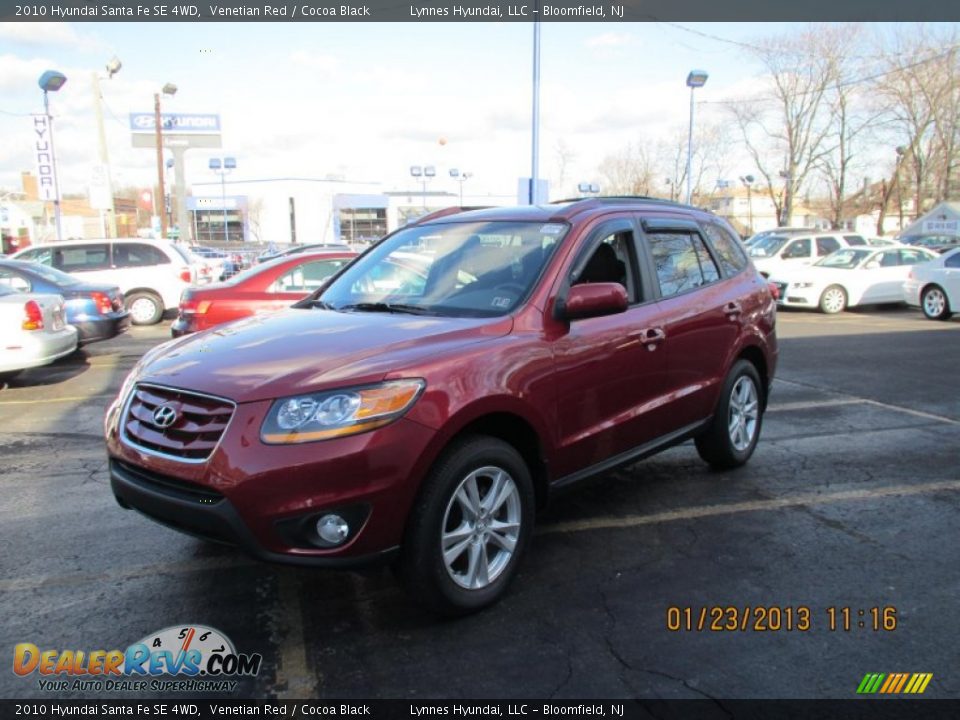 2010 Hyundai Santa Fe SE 4WD Venetian Red / Cocoa Black Photo #2