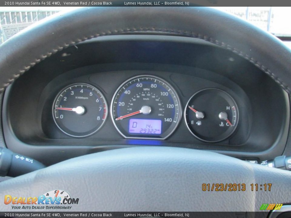 2010 Hyundai Santa Fe SE 4WD Venetian Red / Cocoa Black Photo #8