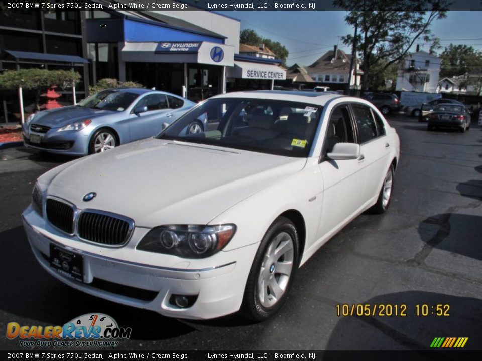 2007 BMW 7 Series 750Li Sedan Alpine White / Cream Beige Photo #2