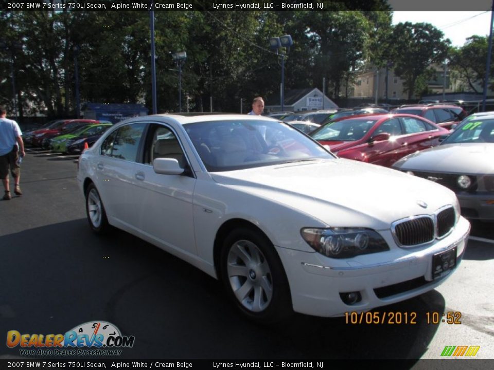 2007 BMW 7 Series 750Li Sedan Alpine White / Cream Beige Photo #3