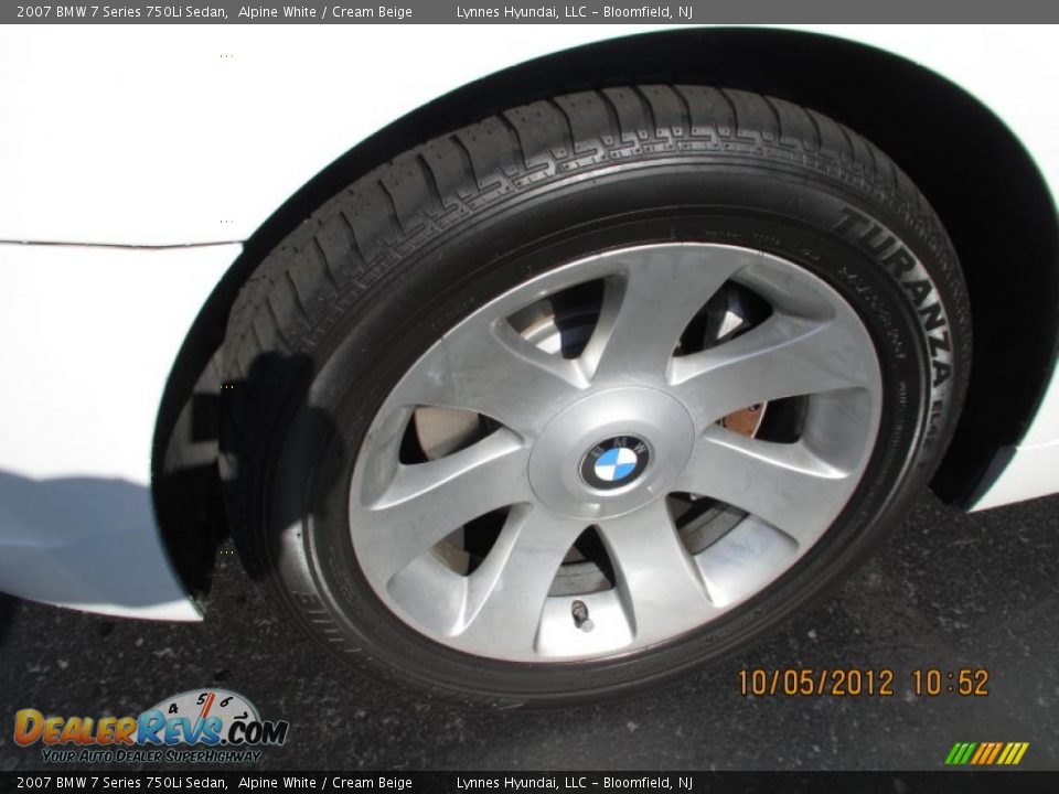 2007 BMW 7 Series 750Li Sedan Alpine White / Cream Beige Photo #8