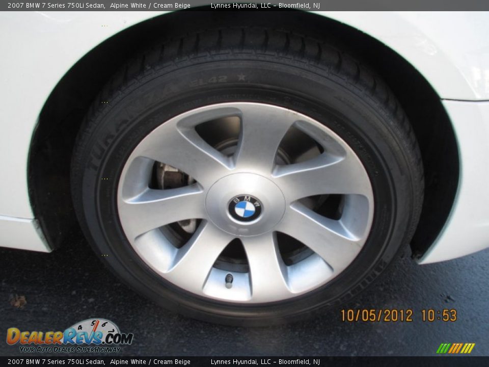 2007 BMW 7 Series 750Li Sedan Alpine White / Cream Beige Photo #9