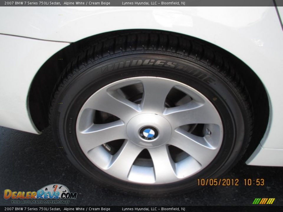 2007 BMW 7 Series 750Li Sedan Alpine White / Cream Beige Photo #10